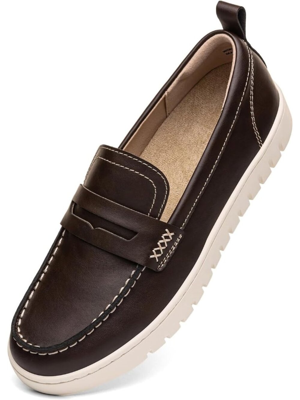 🆕Women's Coffee Comfortable Classic Penny Loafers Leather Sneakers Casual